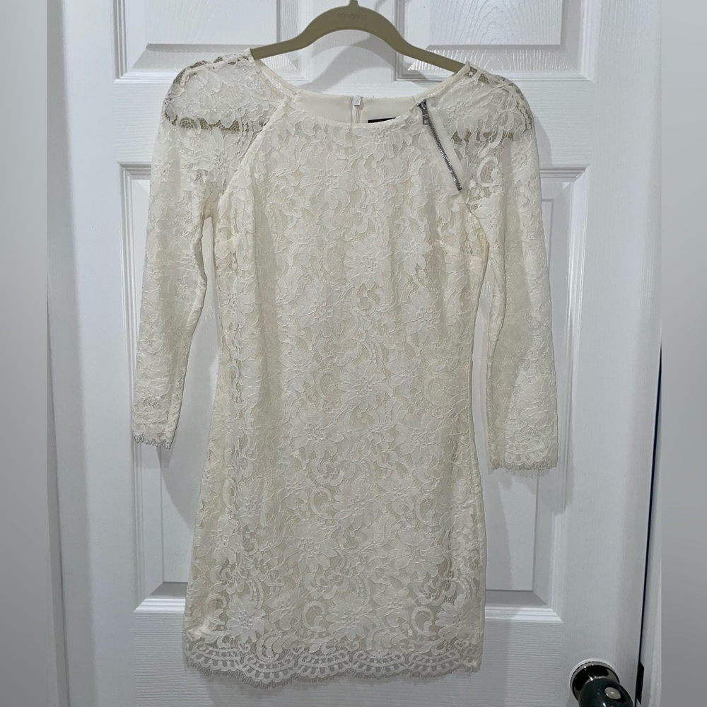 💰3 For $25 💰Armani Exchange Off White Lace Mini Dress SZ 0​​​​